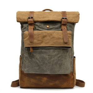 Oil wax Canvas with Leather Rucksack